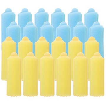 JEDWABNE WAŁKI DO CZARNYCH WŁOSÓW GĄBKA LOKÓWKA MODELUJĄCA 24 SZT.