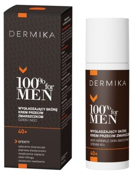 DERMIKA 100% FOR MEN KREM WYGŁADZAJĄCY SKÓRĘ PRZECIW ZMARSZCZKOM 40+ 50ML