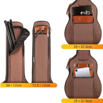 ЧЕХОЛ ДЛЯ ГИТАРЫ 42-ДЮЙМОВЫЙ РЮКЗАК КОРИЧНЕВЫЙ ПОРТАТИВНЫЙ СУМКА-ЧЕХОЛ БОЛЬШОЙ