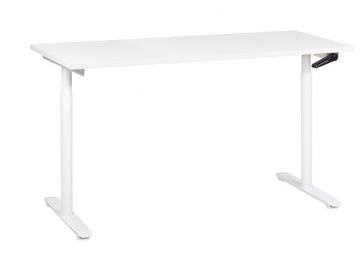 Biurko regulowane manualnie 160x72 cm białe