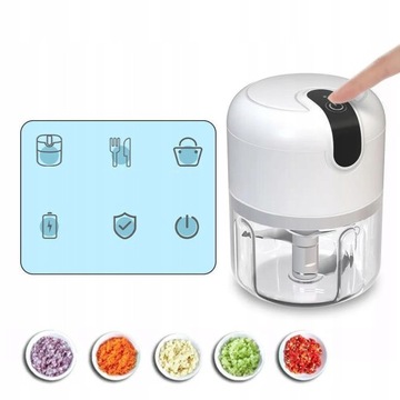 ЭЛЕКТРИЧЕСКИЙ ИЗМЕЛЬЧИТЕЛЬ ДЛЯ ЛУКА, МИНИ-ИЗМЕЛЬЧИТЕЛЬ ТРАВ, 250 МЛ+100 МЛ