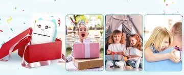 МИНИ ТЕРМОПРИНТЕР КОТ ДЛЯ ФОТОГРАФИЙ + 11 ШТ РОЛИКОВ РОЖДЕСТВЕНСКИЙ ПОДАРОК