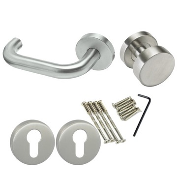 KLAMKO GAŁKA OBUSTRONNIE RUCHOMA Z ROZETĄ WKŁAD