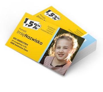 WIZYTÓWKI PRZEKAŻ 1 PROCENT 500szt DWUSTR SZABLON