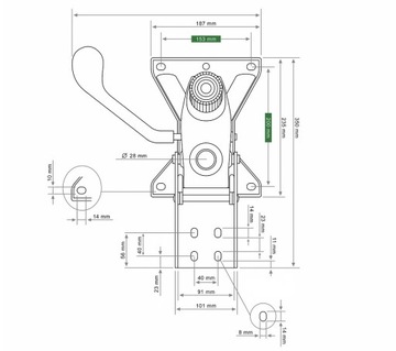 ЖЕСТКИЙ МЕХАНИЗМ для стульев и кресел, 153x200 мм