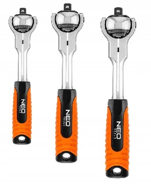 ZESTAW GRZECHOTKA 3/8 1/4 1/2 360° 72T NEO TOOLS