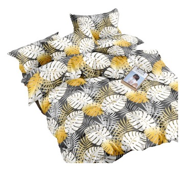 KOMPLET POŚCIELI 200x220 LIŚCIE MONSTERA ROŚLINY