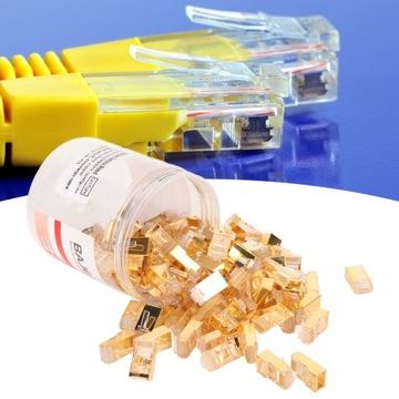 100 шт. проходные разъемы RJ45 CAT6e, чистый