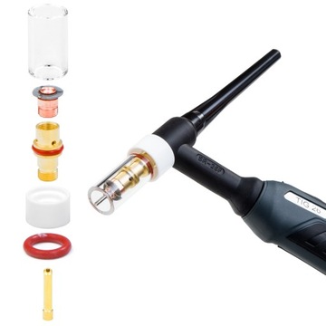 ZESTAW TIG QUARTZ SC Soczewka gazowa SZKLANA 1,6mm