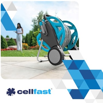 Садовый шланг на тележке, катушка, катушка Cellfast, комплект спринклеров STRONG, 3/4 дюйма, 30 м