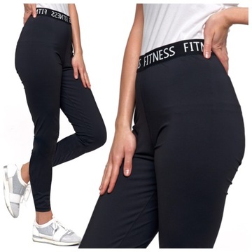 SPORTOWE LEGGINSY DAMSKIE FITNESS WYSOKI STAN FIT GETRY MORAJ L/XL CZARNE