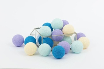 Zestaw lampek Cotton Balls Lawendove 10 kul