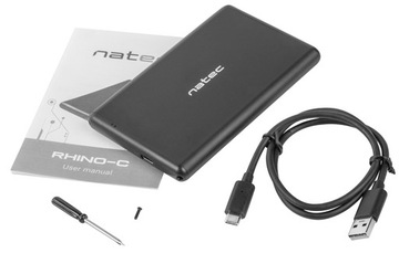 Natec Rhino-C 2,5 дюйма SATA, черный, USB 3.0, тип C