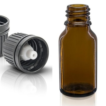 Butelka szklana 15ml z kroplomierzem czarnym (K)
