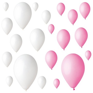 BALONY na chrzciny różowe i białe 200 szt. GEMAR