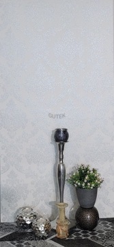 Tapeta srebrne ornamenty na białym tle 13701-30