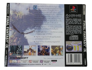 PS1 FINAL FANTASY IX 9 OKŁADKA TYLNA PLAYSTATION 1 PSX