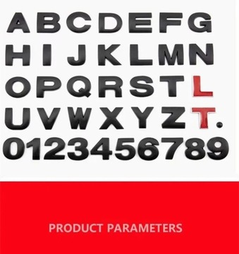 1 szt. 3D Metal 45mm 25mm DIY litery alfabetu godło numery chromowane