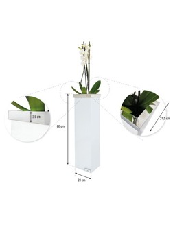 Lacobel белый вазон, современный, Гламур