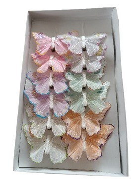 MOTYLE JAK PRAWDZIWE MOTYL KLIPSEM 12 SZT 8 CM