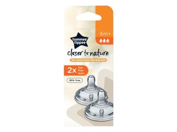 Соски для бутылочек TOMMEE TIPPEE CTN 6M+ 2 шт!