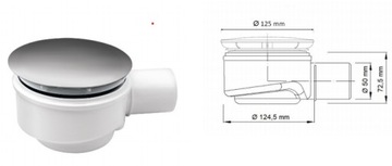 ХРОМИРОВАННАЯ крышка сифона, AKCES/ AQUAFORM FI 90