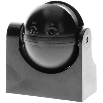 Светодиодный настенный датчик движения и сумерек, регулировка PIR-датчика, IP44, черный