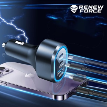 МЕГА МОЩНОЕ автомобильное зарядное устройство Передняя + задняя часть автомобиля 2x USB 3.0 + 4x USB-C 100 Вт