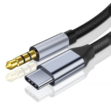 Adapter Kabel AUDIO USB-C do MINI-JACK 3,5mm 1 metr oplot