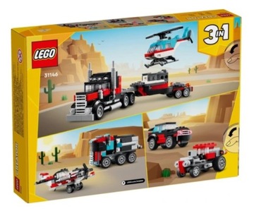 LEGO 31146 CREATOR ГРУЗОВИК 3 В 1 С ПЛАТФОРМОЙ И ВЕРТОЛЕТОМ