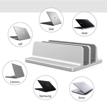 Podwójny Aluminiowy SREBRNY Stojak VAZIO Laptop MacBook 2 SLOTY (N17-2-S)