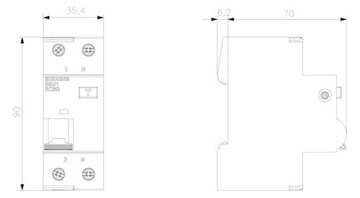 Siemens 5SU1354-7KK16 FI/LS switch 10kA 1p+N type