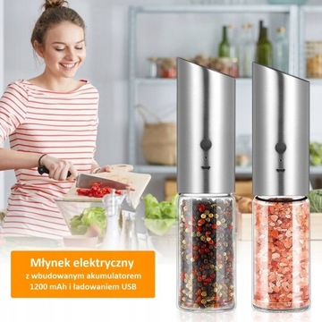 Młynek elektryczny DO PIEPRZU SOLI PRZYPRAW USB