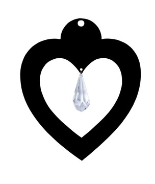 Z16a Zawieszka ozdoba ażurowa serce kryształ róż