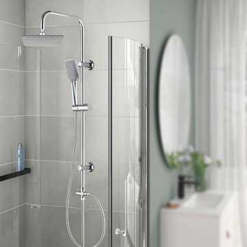 Термостатический смеситель для душа GROHE + кубический тропический душ Reihe КОЛОННА