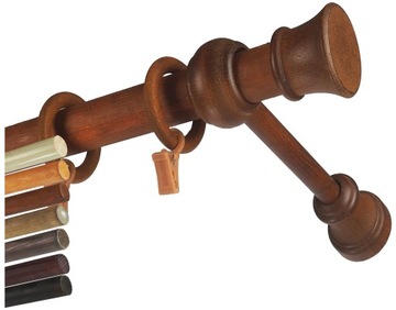 Karnisz drewniany fi 28 3,6 m pojedynczy 360 cm