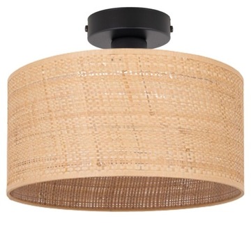 LAMPA PLAFON 1PŁ SUFITOWA ABAŻUR RATAN 30CM LED