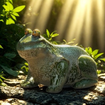 Urocza Porcelanowa Figurka ogrodowa ŻABA - Idealna do Ogrodu lub Wnętrza