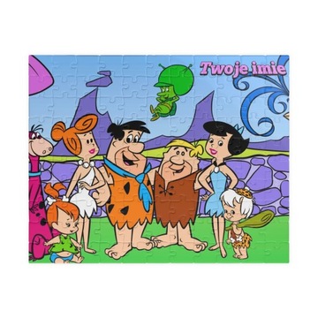 Puzzle z motywem Flinstonowie 110el + imię GRATIS - Różne Wzory!!