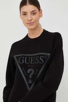 Bluza damska GUESS z nadrukiem czarna XL
