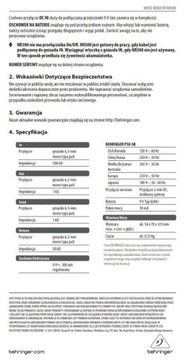 NR300 Noise Reducer Bramka szumów Efekt gitarowy Behringer + KABEL