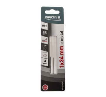 Wiertło do metalu Grone 1 x 34mm 3szt