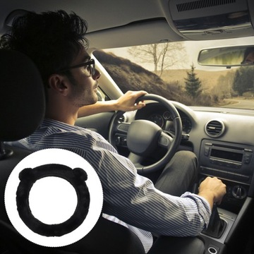 UNIWERSALNA OSŁONA KIEROWNICY SAMOCHODOWEJ Z PLUSZU OCHRONA I NA ZIMĘ