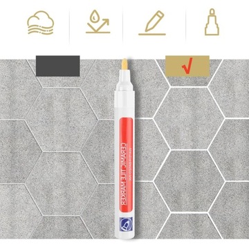 4X Biały marker do fug wodoodporny do renowacji