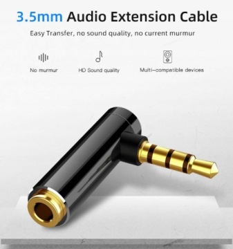 Угловой аудиоадаптер mini jack 3,5 мм