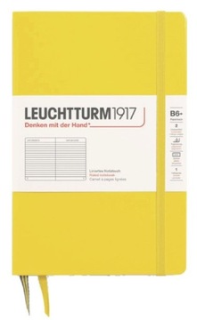 Notes B6 Leuchtturm1917 żółty notatnik z gumką w linie pamiętnik