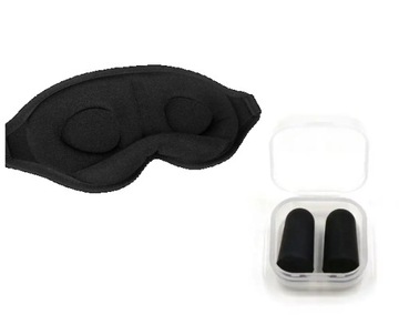 MASKA DO SPANIA 3D NA DŁUGIE RZĘSY CZARNA + ZATYCZKI DO USZU + ETUI