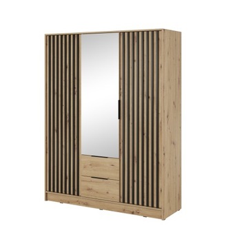 Szafa z lustrem lamele 155 cm garderoba artisan