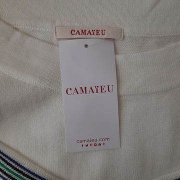 Cienki sweter nietoperz retro CAMAIEU L