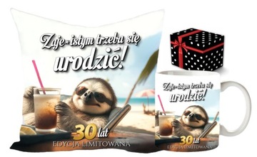 ŚMIESZNY PREZENT NA 30 URODZINY DLA FACETA MĘŻCZYZNY KOLEGI KUBEK PODUSZKA